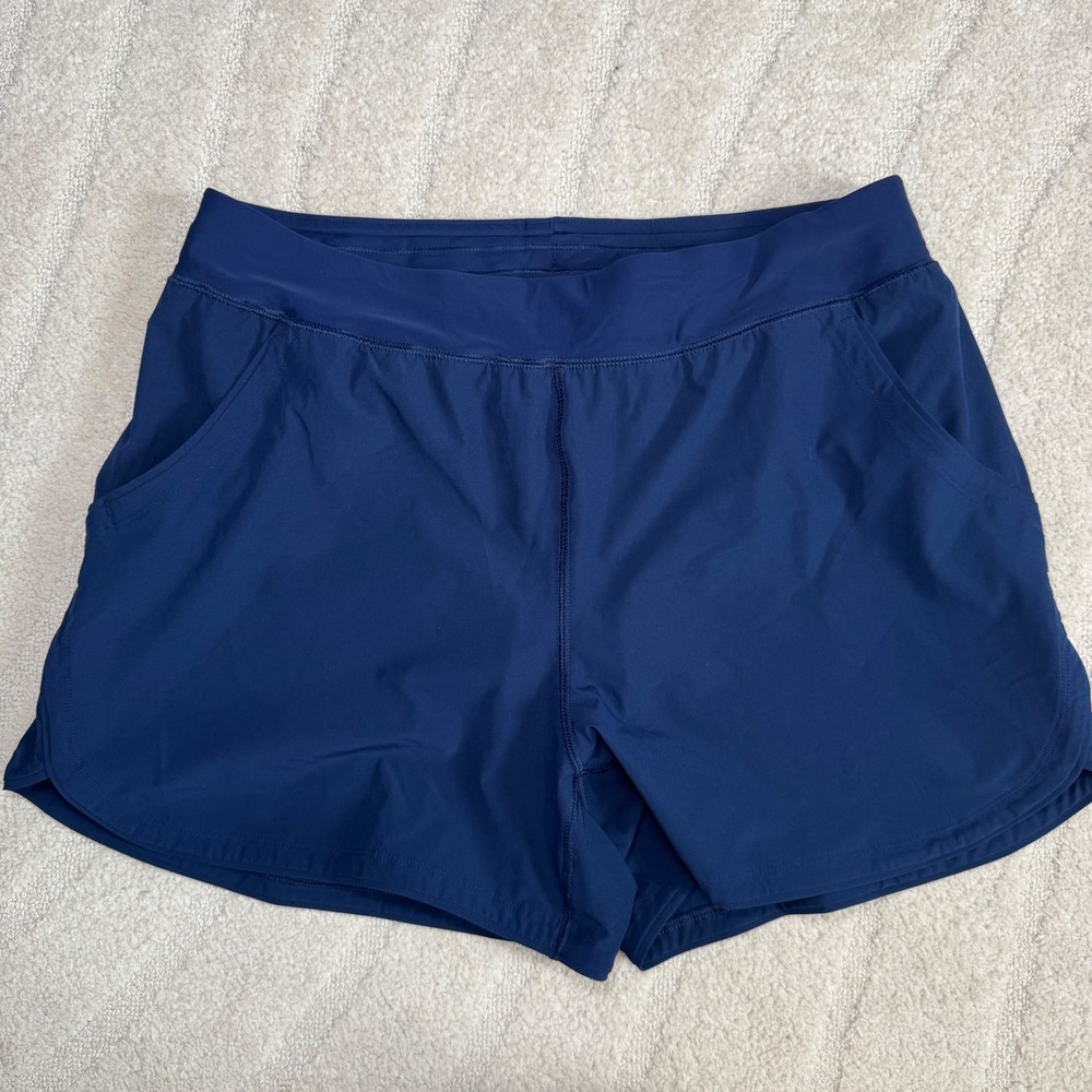 Lands' End Navy Blue Swim Board Shorts Womens 18W Pockets Plus size